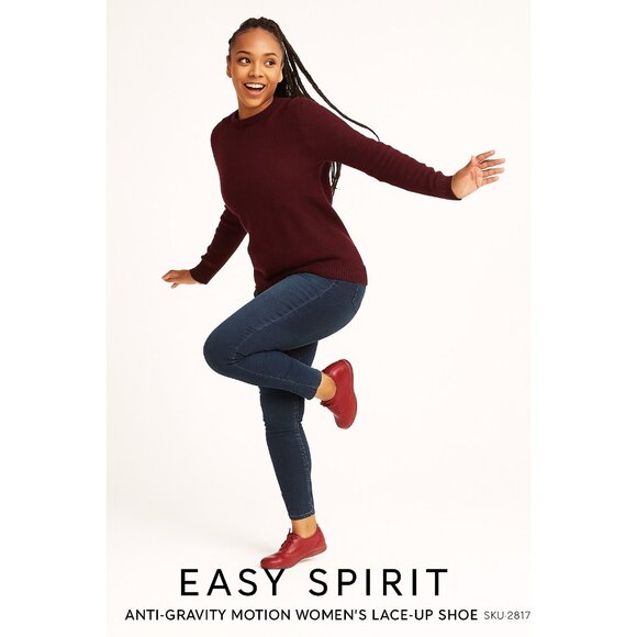 Easy Spirit  7.5 AA  Anti-gravity Motion Women's Lace Up Comfy Shoes Red - Picture 1 of 9